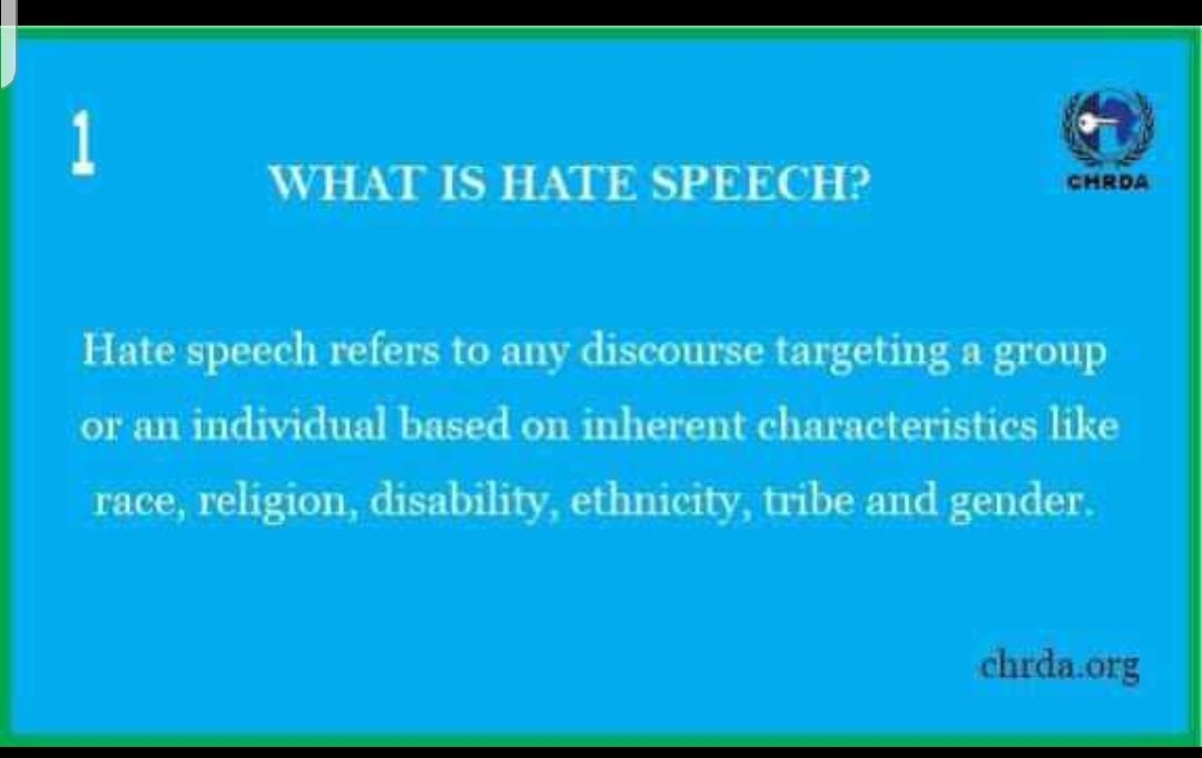 Source:Internet,chrda.org Image highlights what hatespeech is